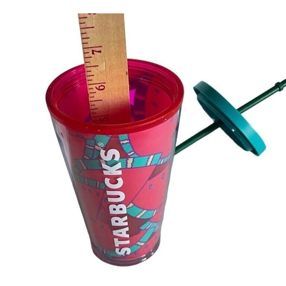 Starbucks 16oz Grande Watermelon Summer Tumbler ToGo Lid Straw 2014 Cold Cup Ret - Picture 3 of 6